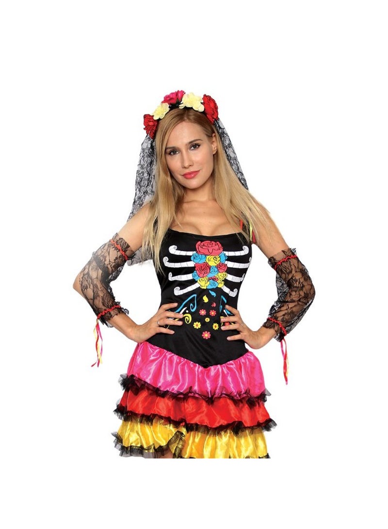 MAD TOYS Day Of The Dead Lady Halloween Costume Adult  - Image 2