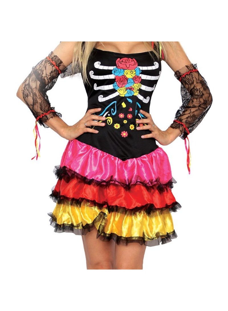 MAD TOYS Day Of The Dead Lady Halloween Costume Adult  - Image 3