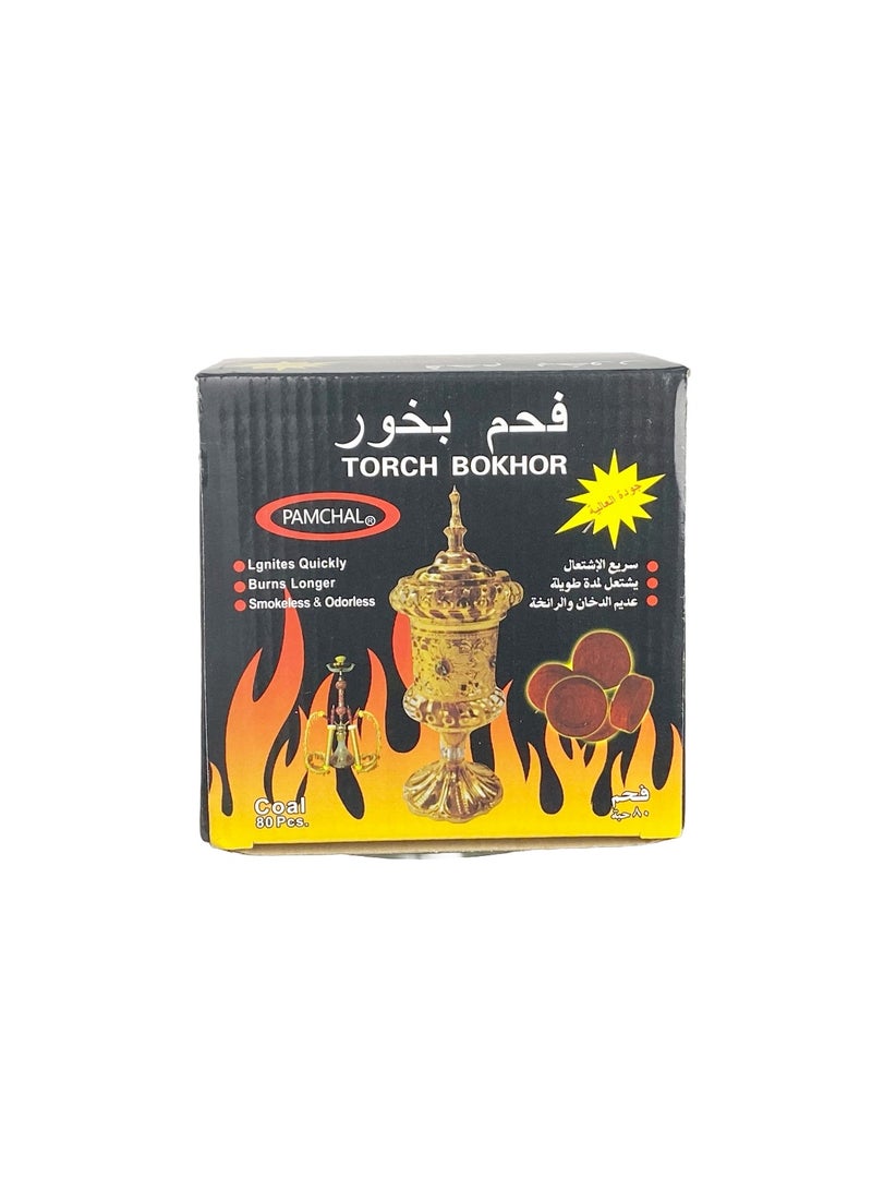 PAMCHAL 80 قطعة من فحم مشعل باخور