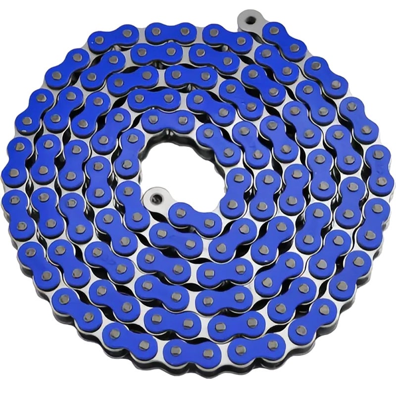 DREAM MOTION Motorcycle 420 Chain 108 Links Anti-Rust Coating Drive Chain Powersports Parts for Honda Kawasaki Yamaha 125cc ~ 250cc SSR ATV Street Bike All-Road Dirt Pit Bike Accessories (Blue) - Image 1