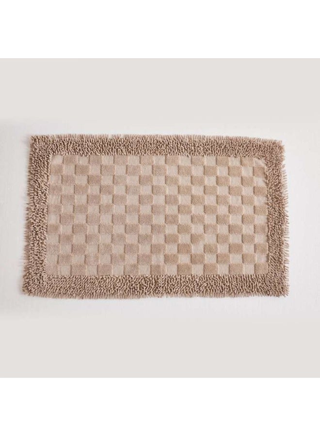 Pan Home Checkered Frame Bathmat 60x90 cm for Bathroom - Image 3
