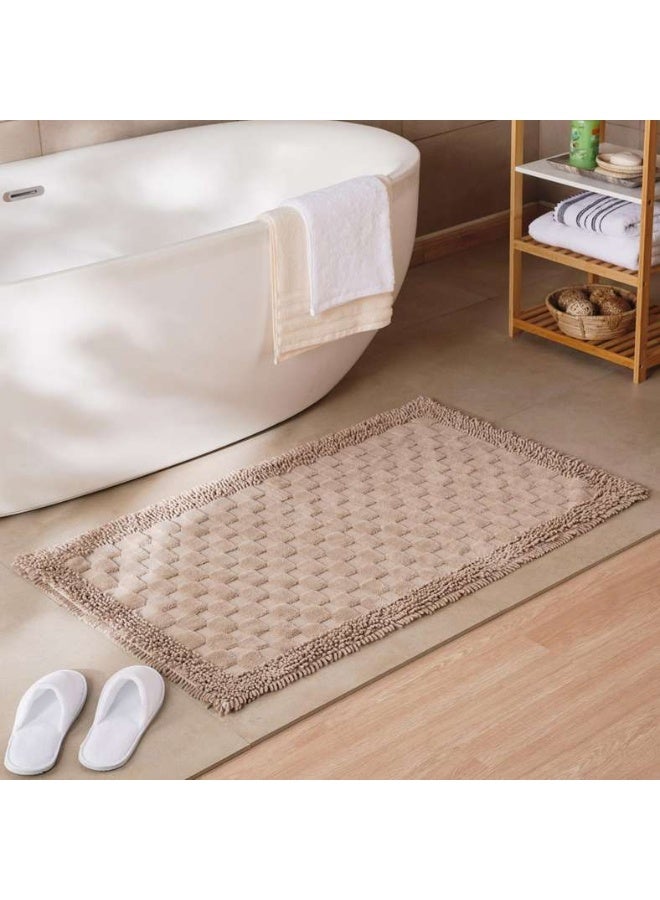 Pan Home Checkered Frame Bathmat 60x90 cm for Bathroom - Image 1