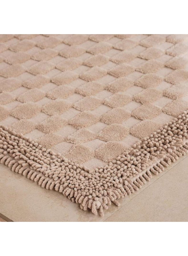 Pan Home Checkered Frame Bathmat 60x90 cm for Bathroom - Image 2