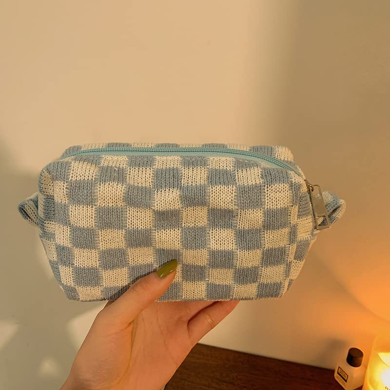 XPONNI Small Cosmetic Bag Cute Makeup Bag Y2k Accessories Aesthetic Make Up Bag Y2k Purse Cosmetic Bag for Purse (Blue) - Image 3