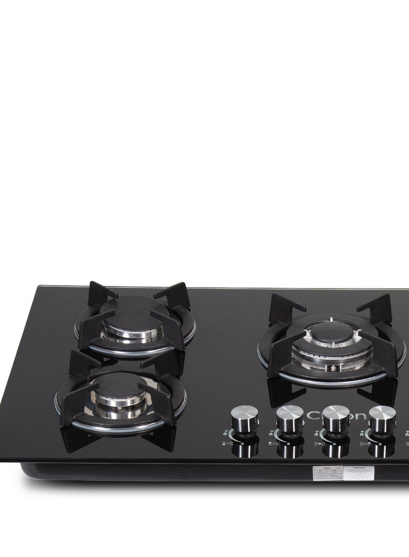 Clikon 5 Burner Stainless Steel Glass Top Gas Hob – Premium Kitchen Cooktop with High Efficiency and Sleek Design CK4297 black - Image 5