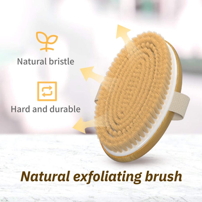 Metene Dry Brushing Body Brush with Soft and Stiff Natural Bristles, Body Exfoliating/Massage Scrub Brush for Cellulite and Lymphatic, Improve Your Circulation, 2 Pack - Image 2