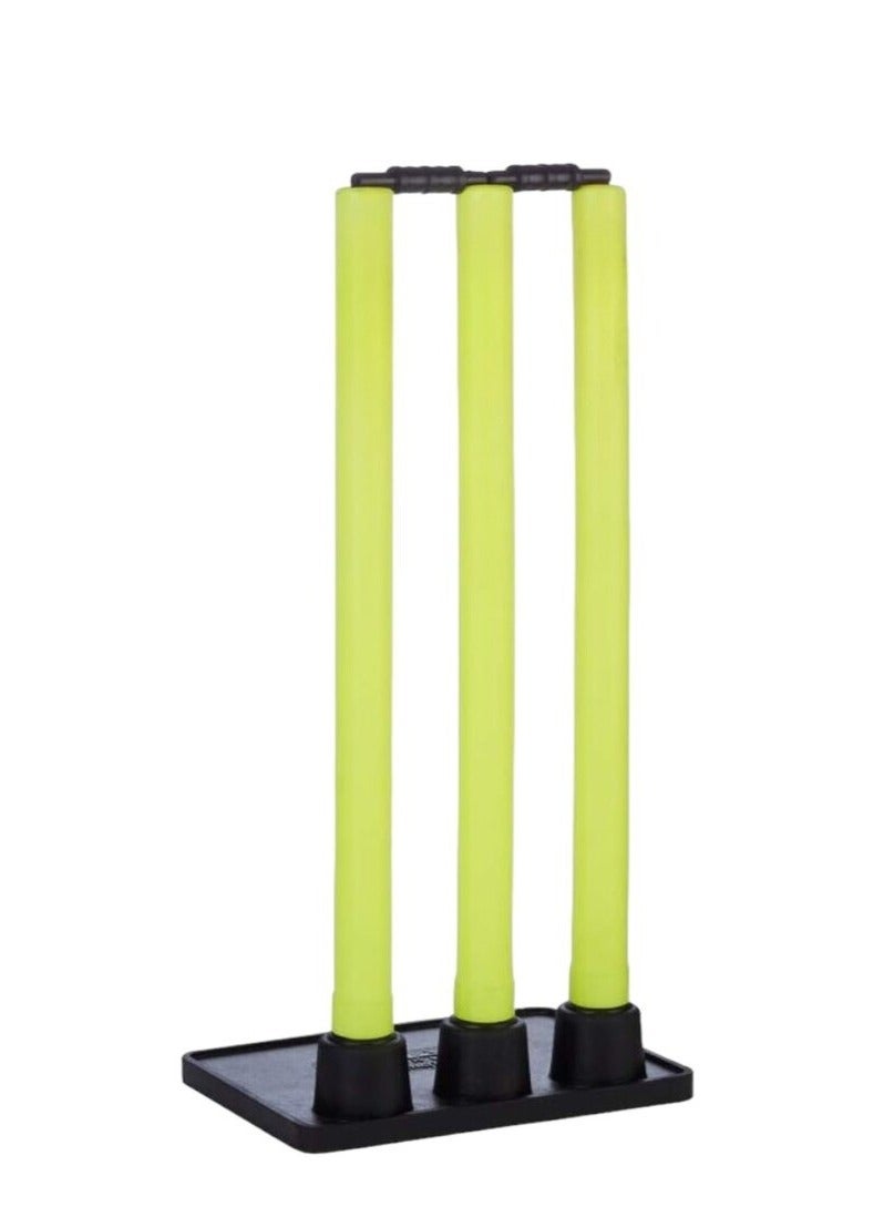 Generic "Durable Plastic Cricket Stump and Wicket Set with High-Grade Rubber Stand"  - Image 1