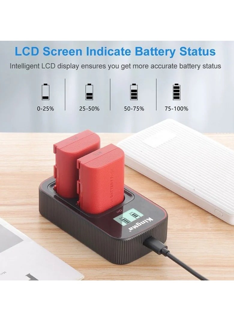 KingMa ​LP-E6NH LP-E6N LP-E6 Battery LCD USB Dual Charger with 2 Batteries for Canon EOS R5 R6 R 6D 7D 5D3 5D2 5D Mark IV 5DS R 90D 80D 70D 60D - pzsku/ZD6DD0DBA472CAFB484AAZ/45/_/1723121624/877008ed-9a25-4a00-bf6d-eea64c0ea1c8