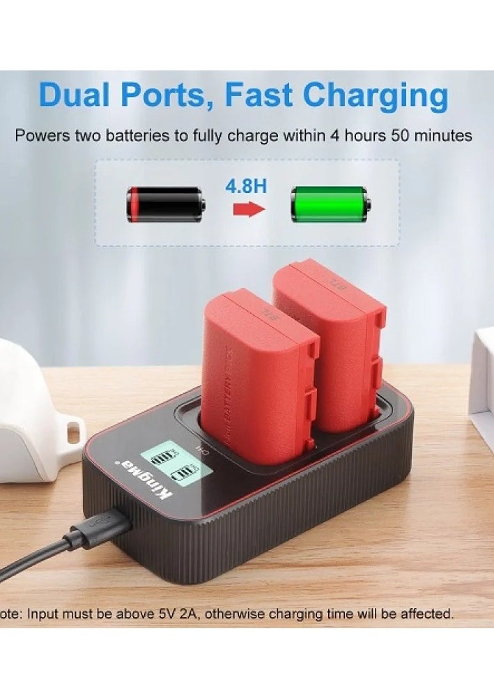 KingMa ​LP-E6NH LP-E6N LP-E6 Battery LCD USB Dual Charger with 2 Batteries for Canon EOS R5 R6 R 6D 7D 5D3 5D2 5D Mark IV 5DS R 90D 80D 70D 60D - pzsku/ZD6DD0DBA472CAFB484AAZ/45/_/1723121671/eff33c4b-3d90-47de-95f8-7c8ac013405b