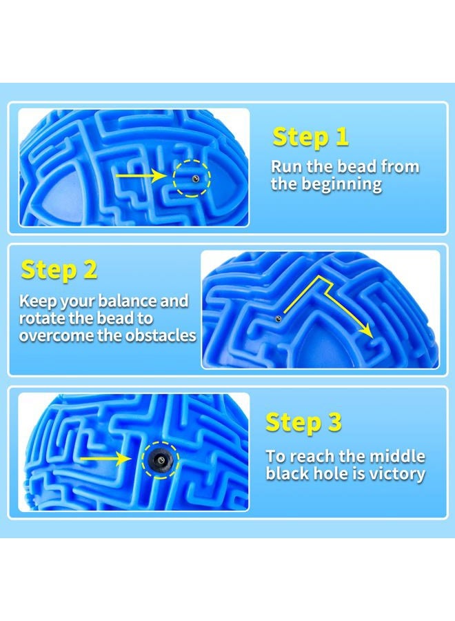 Hymaz 2 Pack 3D Puzzle Maze Ball Games, Memory Game Brain Teasers Mind Intellectual Reaction Speed Training Game for Kids Teens and Adults Gifts, Stocking Fillers for Teenage Boys Girls (Blue+Green) - Image 3