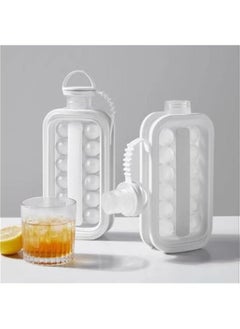 HOOKOR Ice Cube Tray, Portable Ice Cube Mold Flask, Sphere Ice Ball Maker With Lid Makes 17 Round Ice Cubes Mold, Reusable Silicone Ice Cube Mold For Freezer Coffee, Tea, Cola, Juice，No BPA (White)  - Image 2