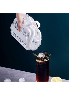 HOOKOR Ice Cube Tray, Portable Ice Cube Mold Flask, Sphere Ice Ball Maker With Lid Makes 17 Round Ice Cubes Mold, Reusable Silicone Ice Cube Mold For Freezer Coffee, Tea, Cola, Juice，No BPA (White)  - Image 3