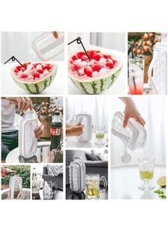 HOOKOR Ice Cube Tray, Portable Ice Cube Mold Flask, Sphere Ice Ball Maker With Lid Makes 17 Round Ice Cubes Mold, Reusable Silicone Ice Cube Mold For Freezer Coffee, Tea, Cola, Juice，No BPA (White)  - Image 5