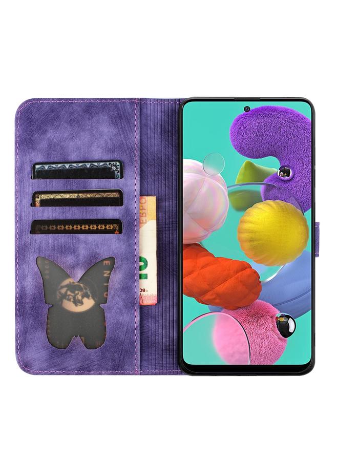 S-TOP Case For Samsung Galaxy A71 4G Butterfly Cat Embossing Flip Leather Phone Case - Image 4