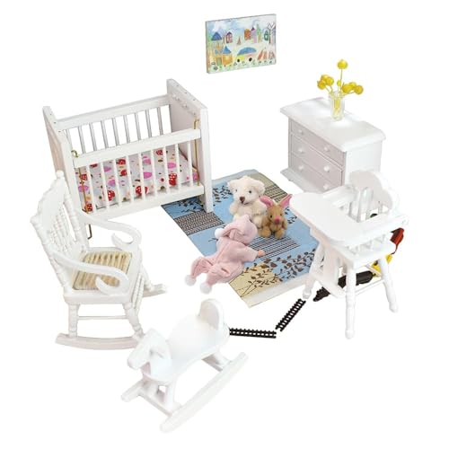 iLAND Miniature Dollhouse Furniture and Accessories for Dollhouse Nursery on 112 Scale Lovely 13pcs - Image 1