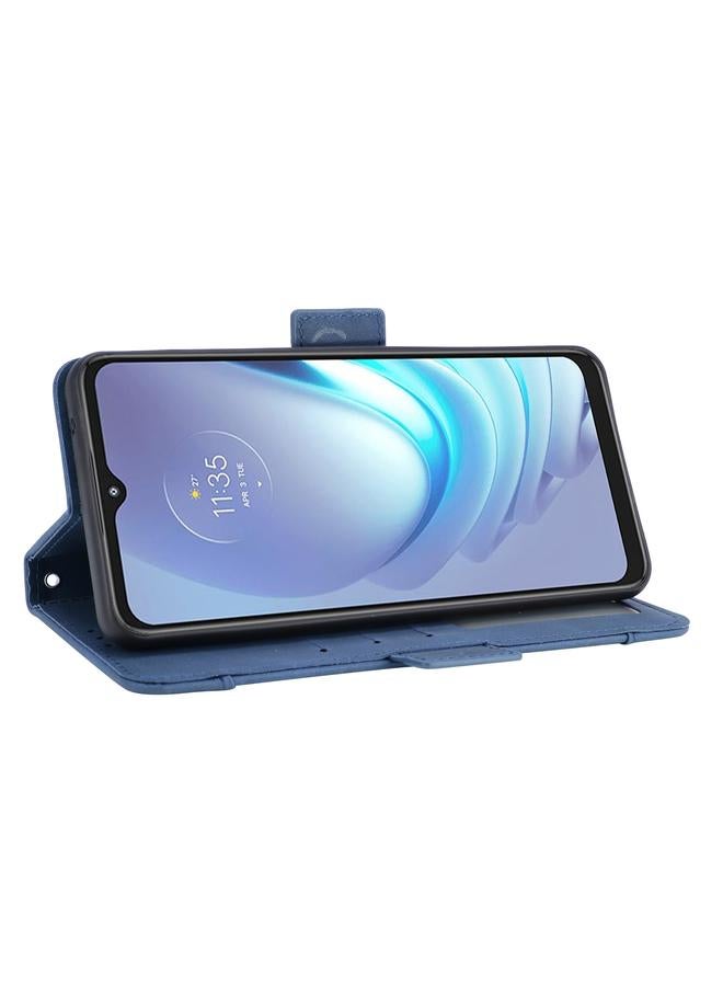 اس-توب جراب لهاتف Motorola Moto G50 مصنوع من الجلد بتصميم جلد العجل مع حامل وفتحات للبطاقات وإطار للصور - Image 5