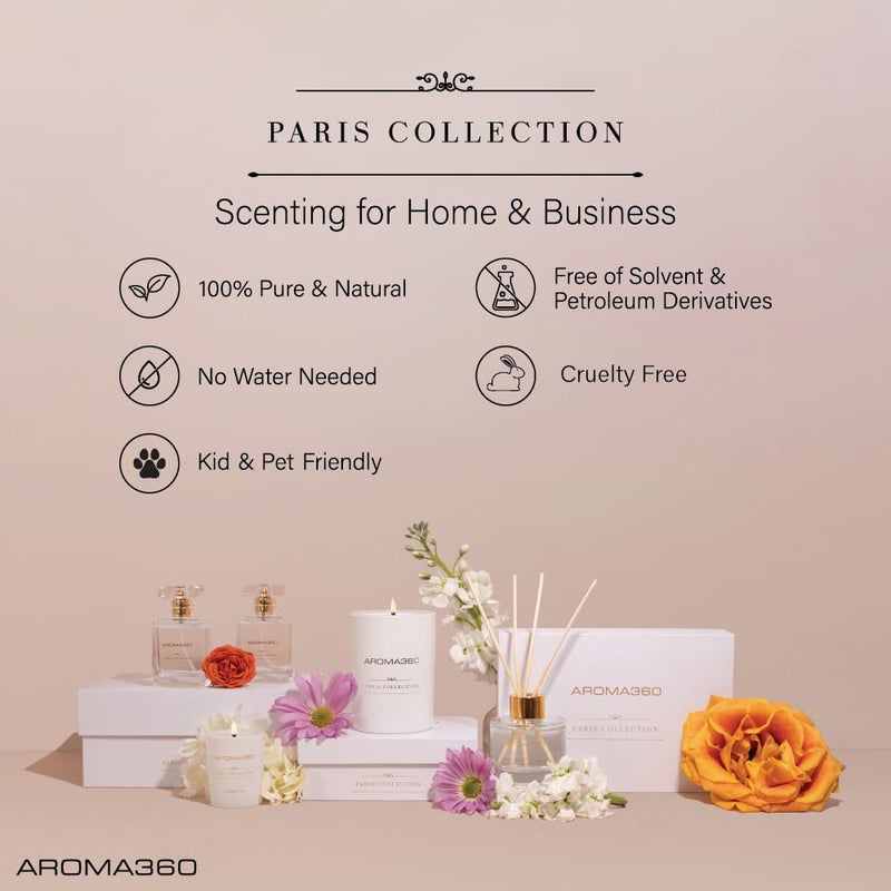 Aroma360 - My Way - Paris Collection Reed Diffuser Duo - Luxury Aromatherapy Diffuser - Lush Sandalwood, Warm Virginia Cedar, & Beautiful Iris - Essential Oil Diffusers - Shelf Decor - Home & Office - Image 3