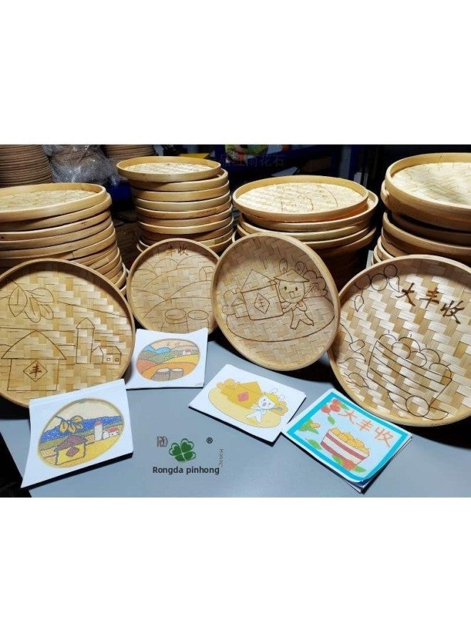 Loquat Props Art Guangxi Dustpan Material Bag Painting Material DIY Drying March 3 Dustpan Production Activities-Colour:【mid-autumn Festival】 26 Dustpan Line Drawings + 1 Set Of Painting Materials - Image 5