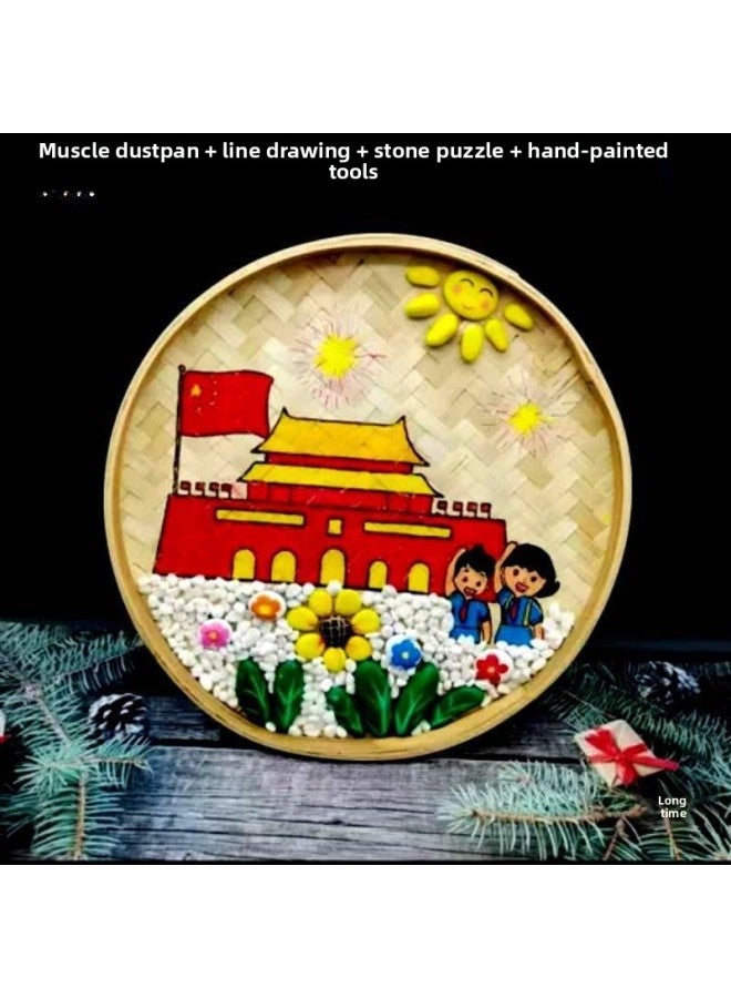 Loquat Props Art Guangxi Dustpan Material Bag Painting Material DIY Drying March 3 Dustpan Production Activities-Colour:【mid-autumn Festival】 26 Dustpan Line Drawings + 1 Set Of Painting Materials - Image 3