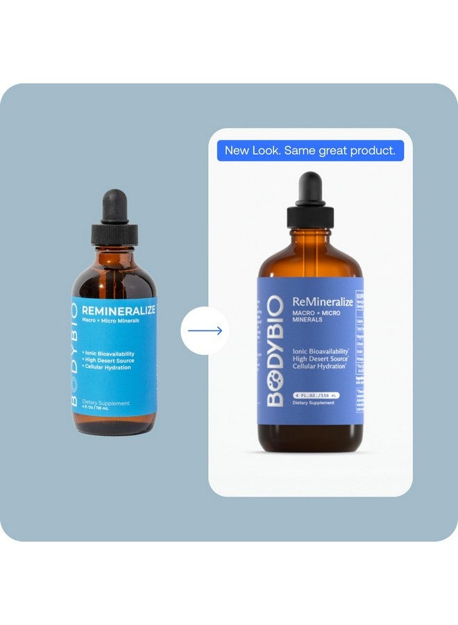 BodyBio ReMineralize - معادن أثرية أيونية مركزة لترطيب وإزالة السموم وتنشيط خلاياك - أكثر من 72 معدنًا أثريًا متاحًا حيويًا لامتصاص سريع 4 أونصة سائلة - Image 5