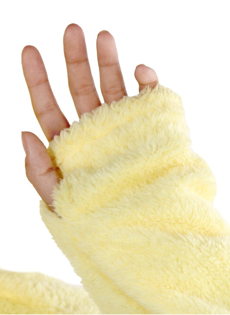 snooze Snooze Home Wear Jacket With Hodi, Yellow  - Image 3