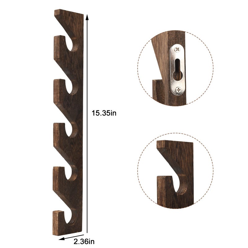 Bessny 2PCS Wall Mounted Wooden Hat Rack for Baseball Caps - Solid Wood Organizer & Storage Display for Closet Door, Bedroom, Entryway, Laundry - Image 2