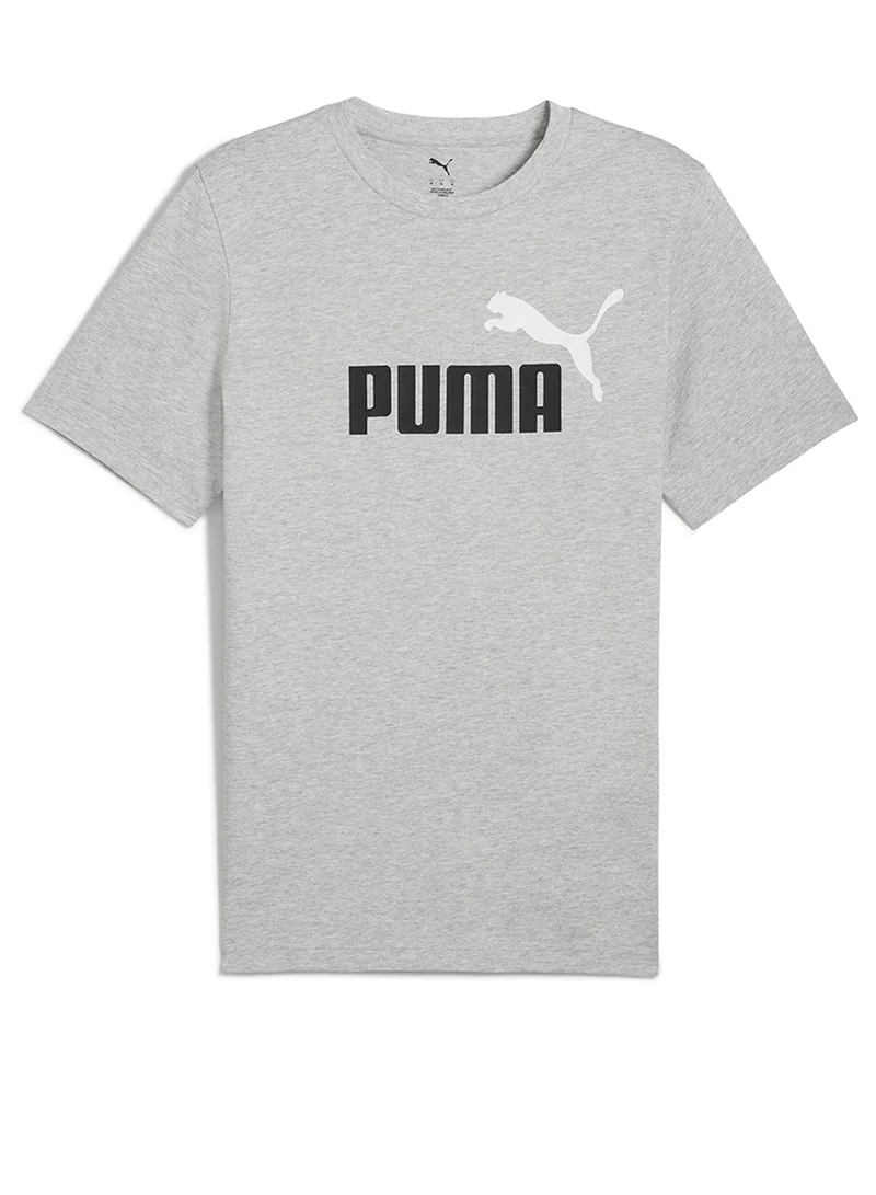 PUMA light gray heather Essential Color Logo T-Shirt for Men | Best Price UAE