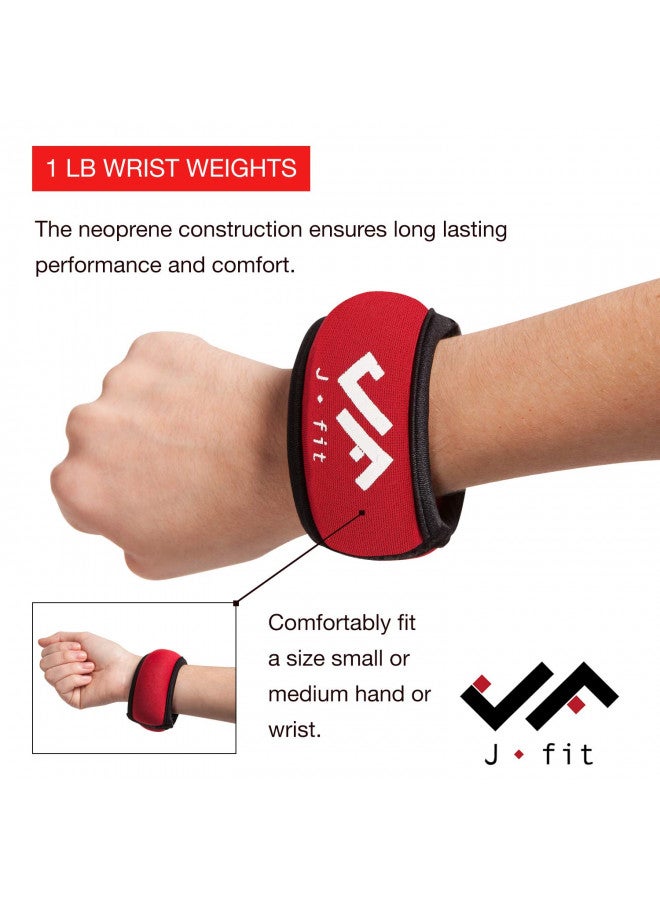 JFIT أوزان المعصم JFIT، مجموعة غير قابلة للتعديل من 2، 1 رطل لكل منها، صغيرة - Image 3