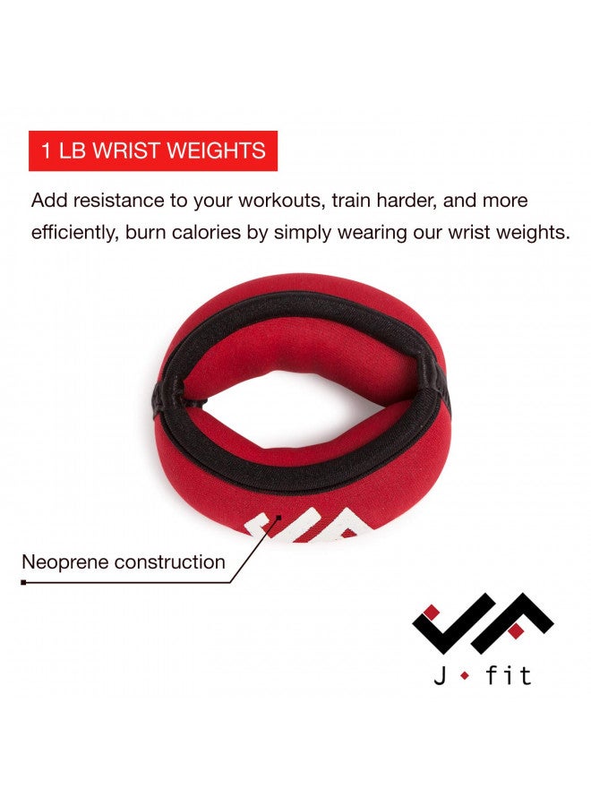 JFIT أوزان المعصم JFIT، مجموعة غير قابلة للتعديل من 2، 1 رطل لكل منها، صغيرة - Image 2
