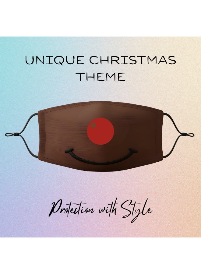 برينت شوب فور مي قناع حماية الوجه الجديد للبالغين في عيد الميلاد، قابل للغسل وقابل للتعديل للرجال والنساء والشباب - Image 4
