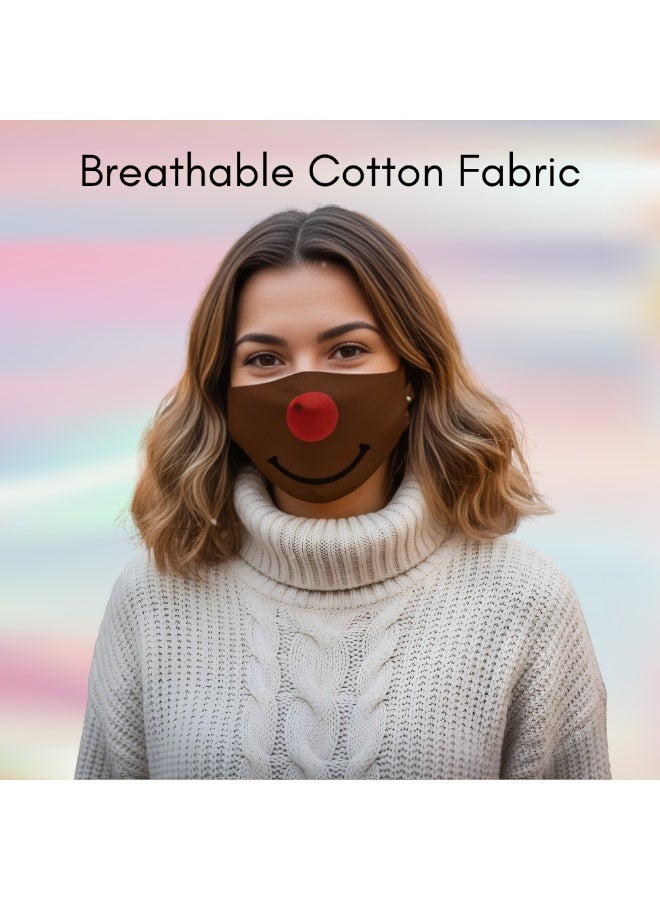 برينت شوب فور مي قناع حماية الوجه الجديد للبالغين في عيد الميلاد، قابل للغسل وقابل للتعديل للرجال والنساء والشباب - Image 3