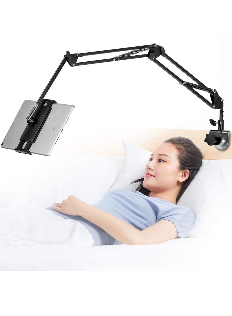 Tablet Stand Adjustable,Foldable Tablet Stand for Bed,Aluminum Universal Flexible Tablet Holder with 360 Degree Rotation for iPad/iPhoneX/iPad Pro/N-Switch,or Other 4.5~12.9 Inches Devices (Black) - Image 1