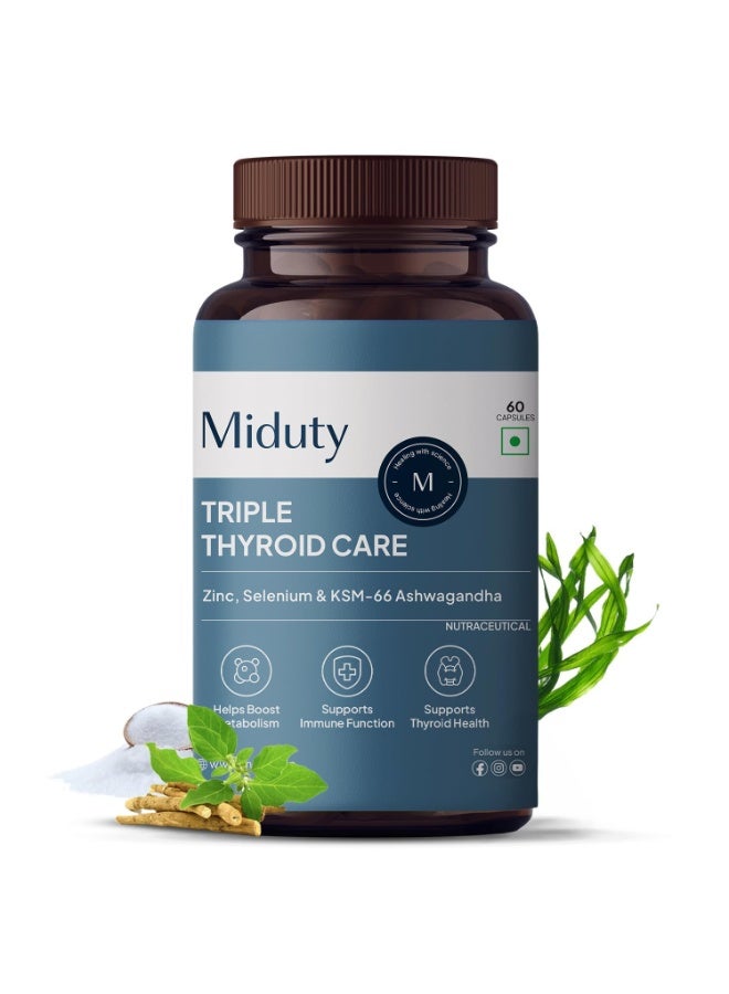 Miduty Triple Thyroid Care Supplement - 60 Capsules - Image 1
