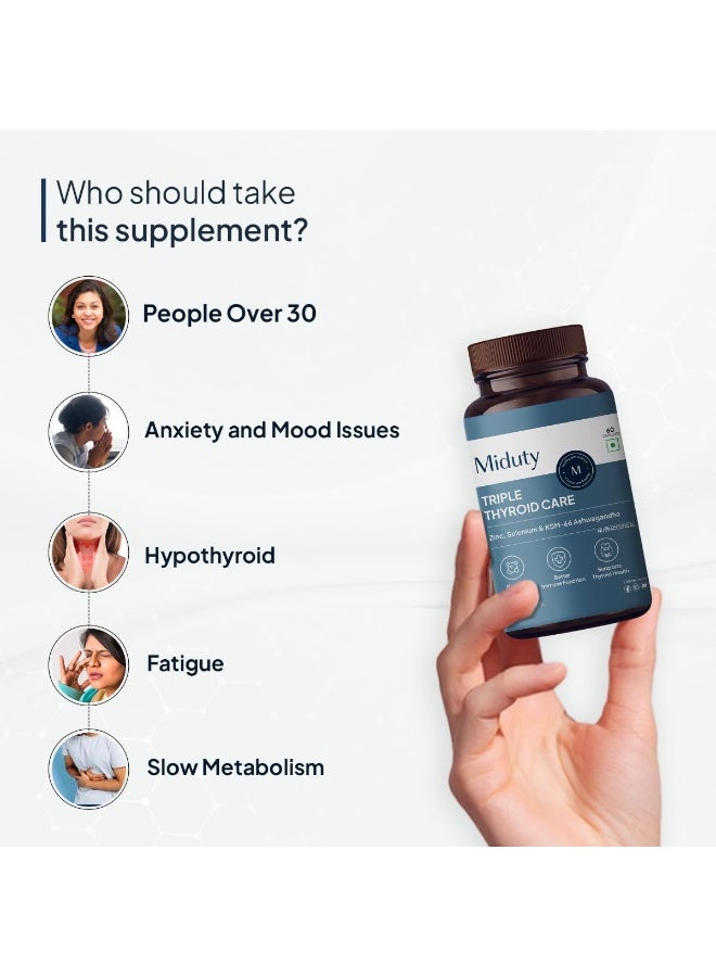 Miduty Triple Thyroid Care Supplement - 60 Capsules - Image 4