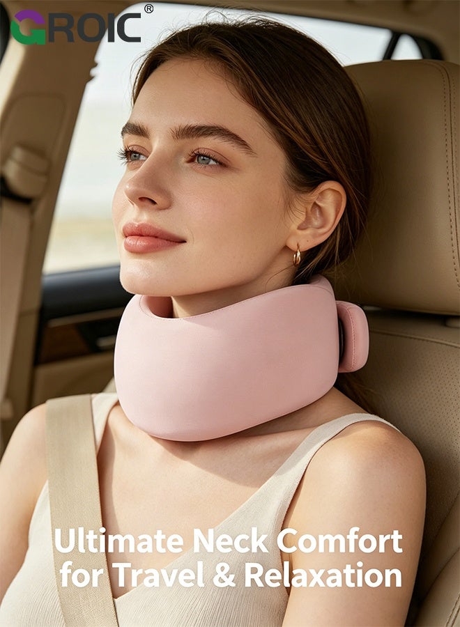 GROIC Ergonomic Neck Support Brace – Neck Brace Posture Corrector for Forward Head & Neck Pain Relief, Breathable Cotton Neck Stretcher for Office, Travel & Daily Use (Pink) - Image 2