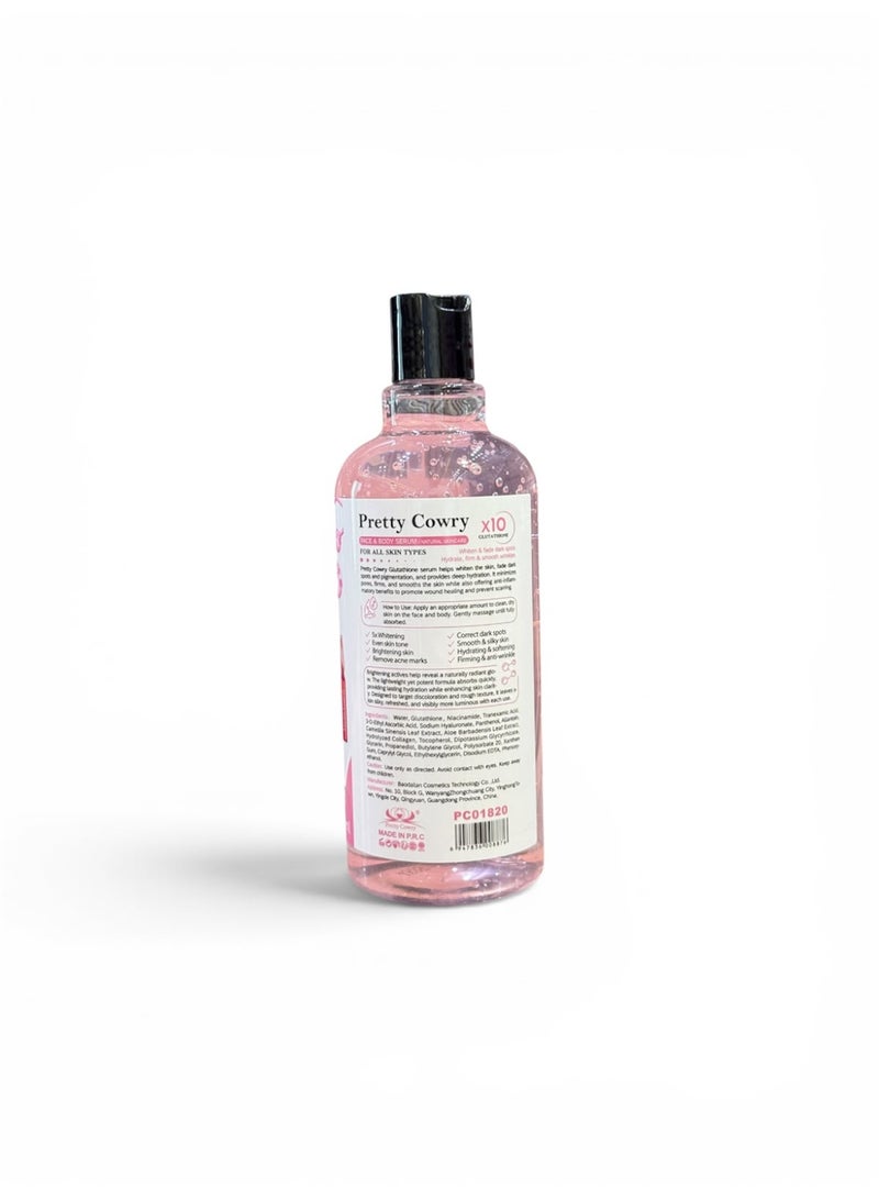 Gluta X10 Face & Body Serum – Pretty Cowry (500 ml) - Image 1