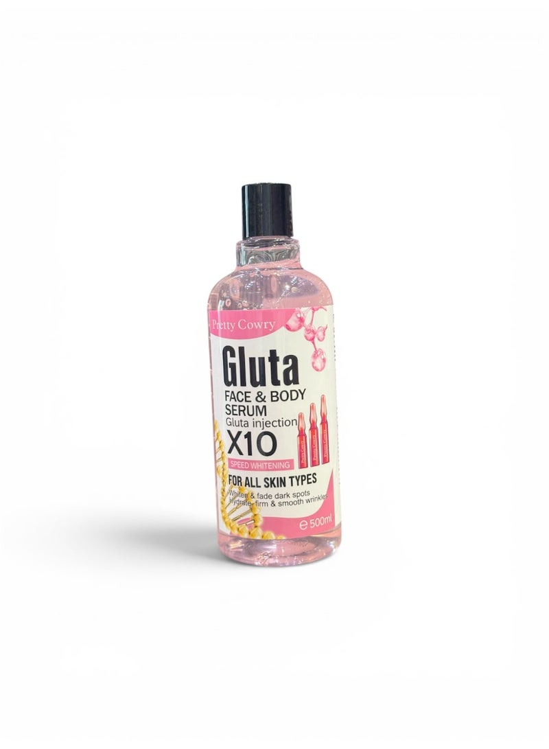 Gluta X10 Face & Body Serum – Pretty Cowry (500 ml) - Image 2