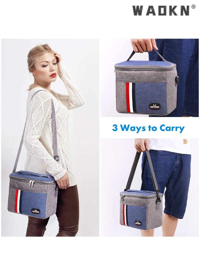 WAOKN Large Capacity Multifunctional Lunch Bag Insulated Lunch Box Large Portable Refrigerated Handbag Men And Women Adult Office One-shoulder Handbag Leakproof And Waterproof - Image 3