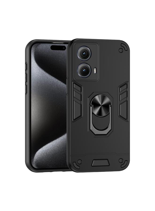 S-TOP Case For Motorola Edge 2024 Shockproof Metal Ring Holder Phone Case - Image 1