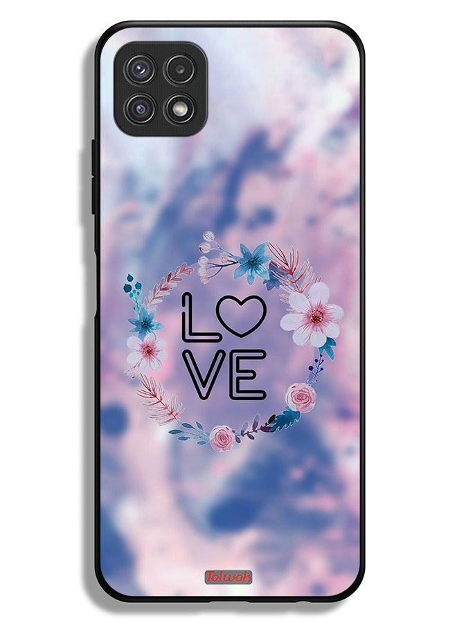 Tolwak Samsung Galaxy A22 5G Protective Case Cover Love In Flowers Ring Art - Image 1