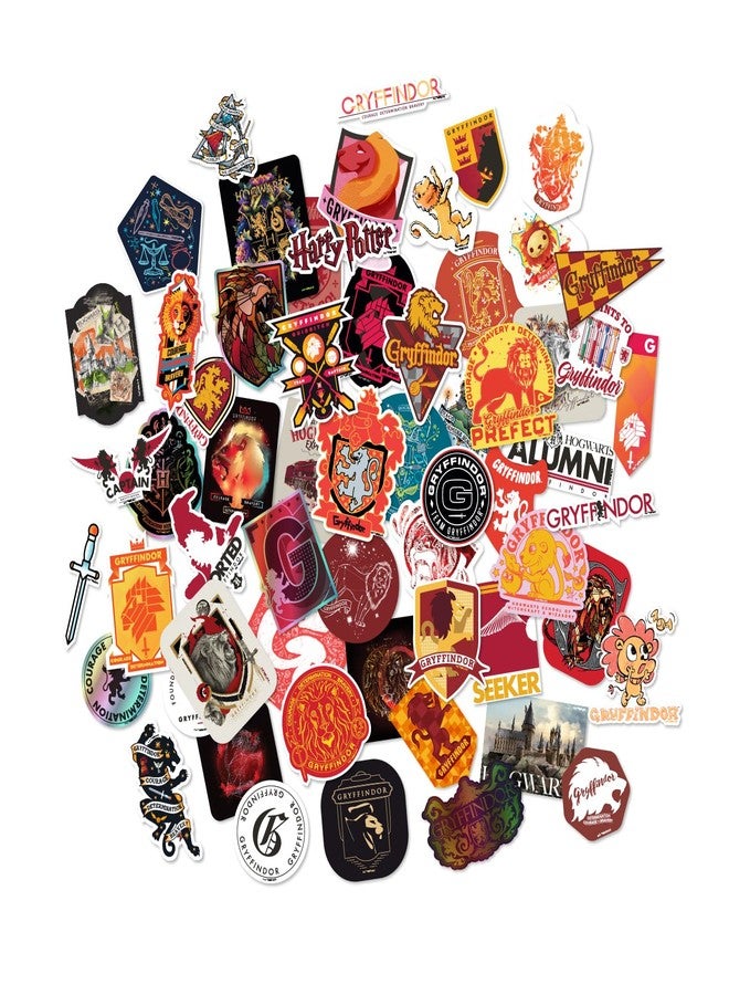 CONQUEST Harry Potter Gryffindor Hogwarts House Vinyl Sticker Decal Pack, 60-Count, 5 Hologram Stickers, Waterproof, UV & Scratch-Resistant, Decals for Laptops, Water Bottles, Notes & More, Officially Licensed - Image 2