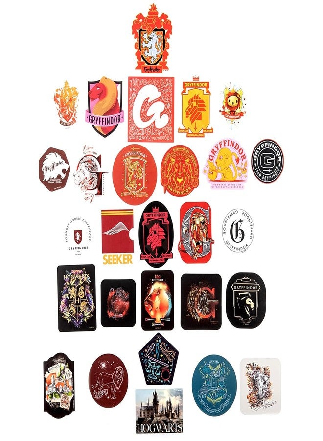 CONQUEST Harry Potter Gryffindor Hogwarts House Vinyl Sticker Decal Pack, 60-Count, 5 Hologram Stickers, Waterproof, UV & Scratch-Resistant, Decals for Laptops, Water Bottles, Notes & More, Officially Licensed - Image 5