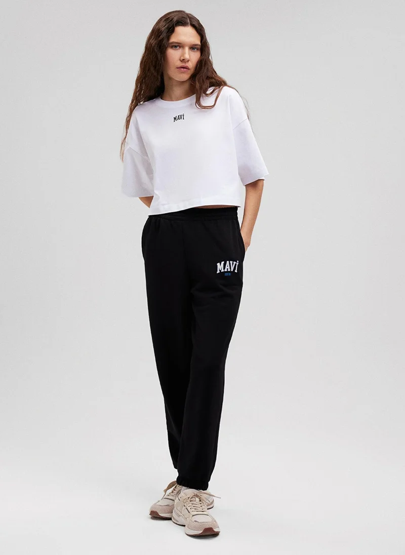 مافي Mavi Logo Printed Black Sweatpants