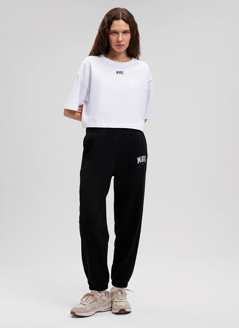 مافي Mavi Logo Printed Black Sweatpants