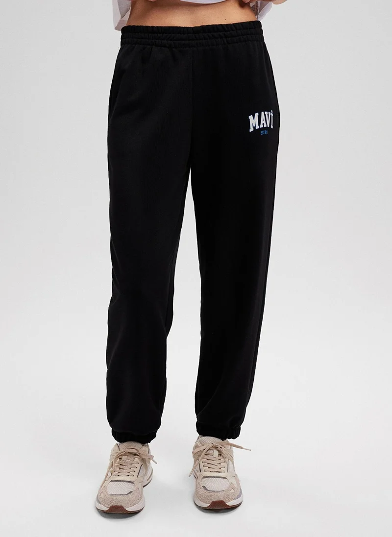 MAVI Mavi Logo Printed Black Sweatpants