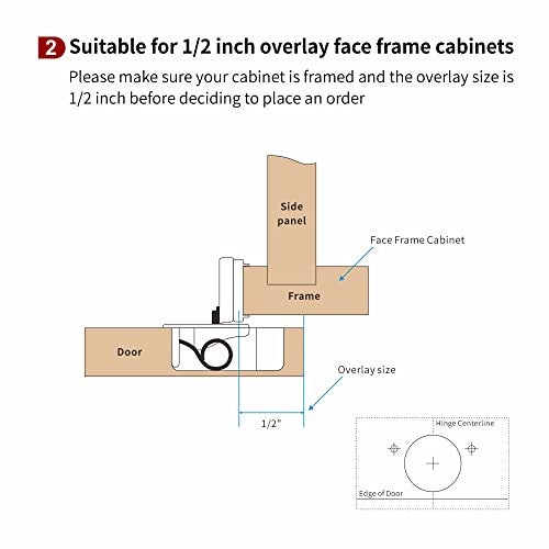STIANC 10 Pack 1/2" Overlay 2D Soft Close Hinges for Face Frame Kitchen Cabinet, 3 Way Adjustability, Quiet Self-Shut Door,105 Degree - Image 3