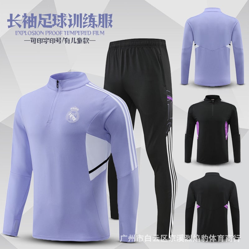 Long Sleeve Coat Football Uniform Suit Men'S Adult-Made Outing Uniform Children'S Football Training Uniform Suit - Image 3