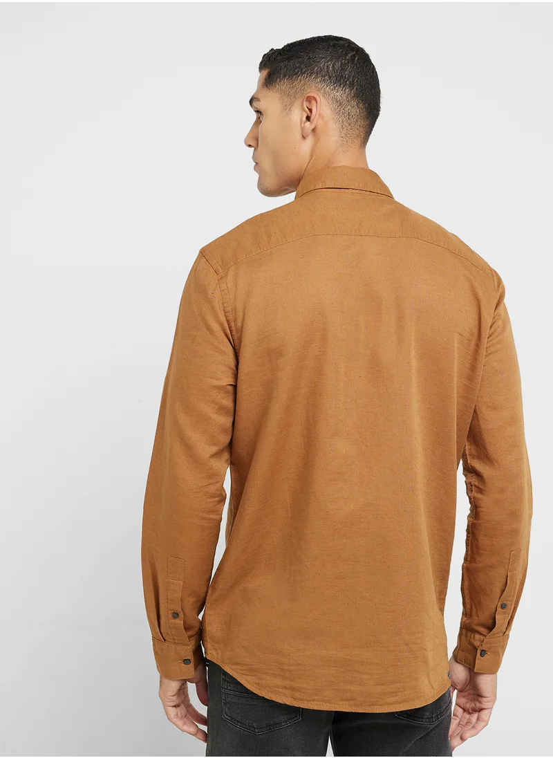 CALVIN KLEIN Linen Cotton Regular  Shirt
