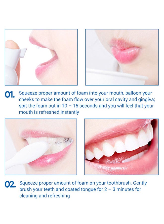 Teeth Whitening Mousse Cleanin 60ml, Ultra-Fine Mousse Foam Deep Clean Gums, Stain Removal, Oral Care Toothpaste Replacement