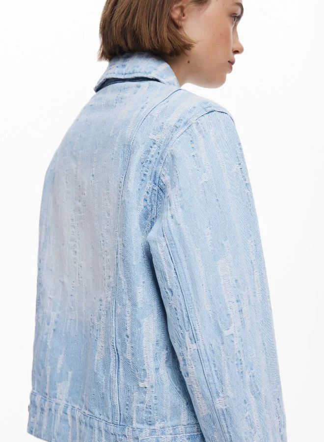 DESIGUAL Blue Denim Jacket With Pockets for Women | Best Price UAE